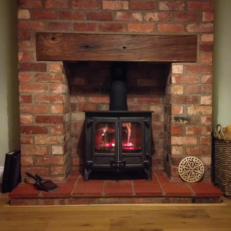 A log burning stove