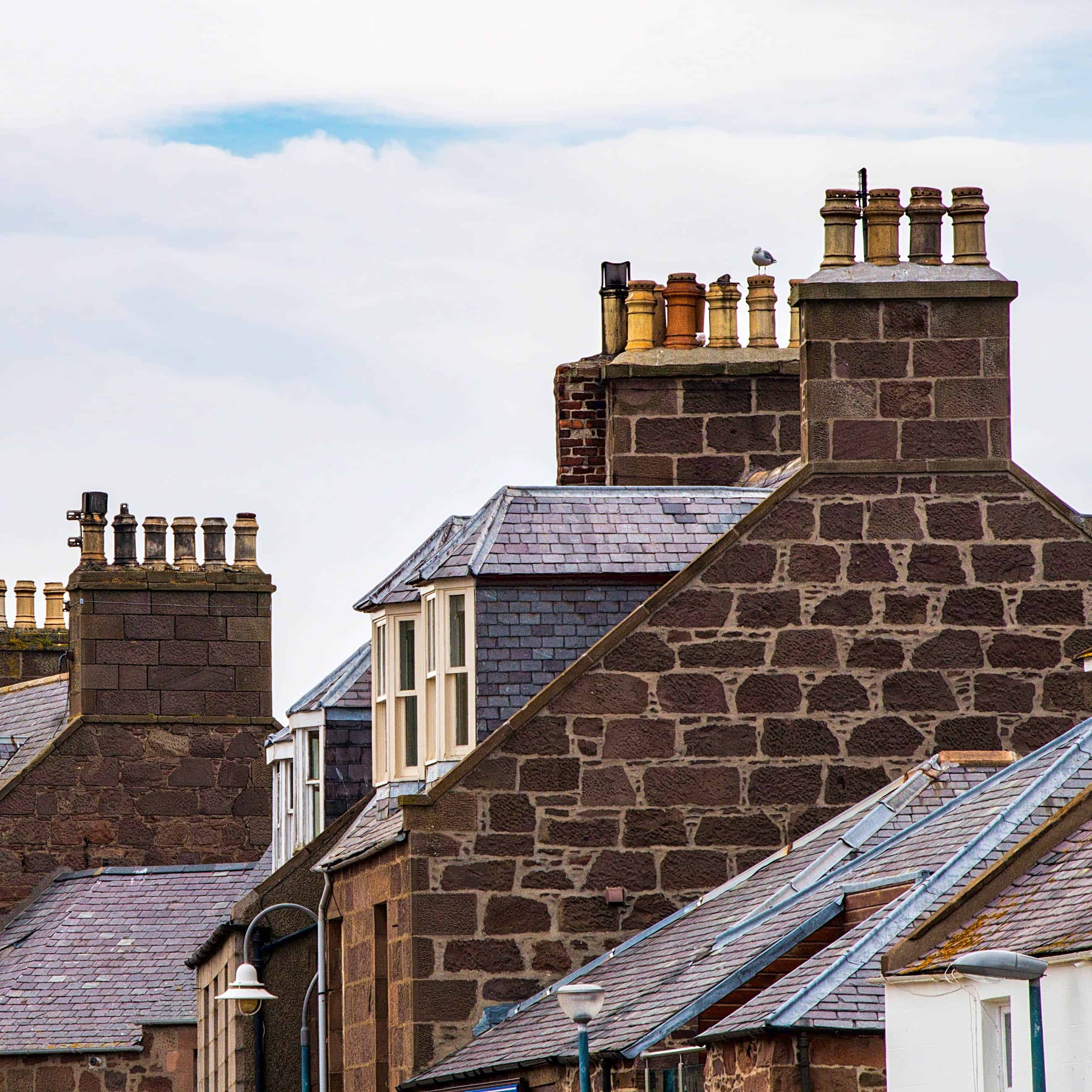roof tops with chimney pots